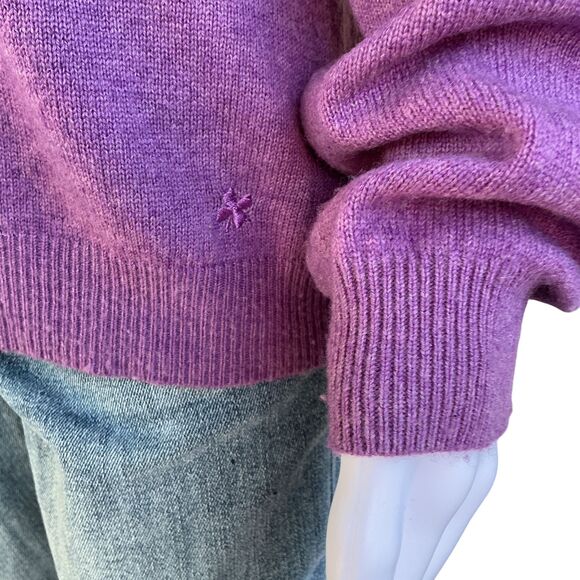 Bobby Jones Cashmere Merino Sweater Womens Size L Purple V-Neck Golf Old Money - Picture 6 of 14